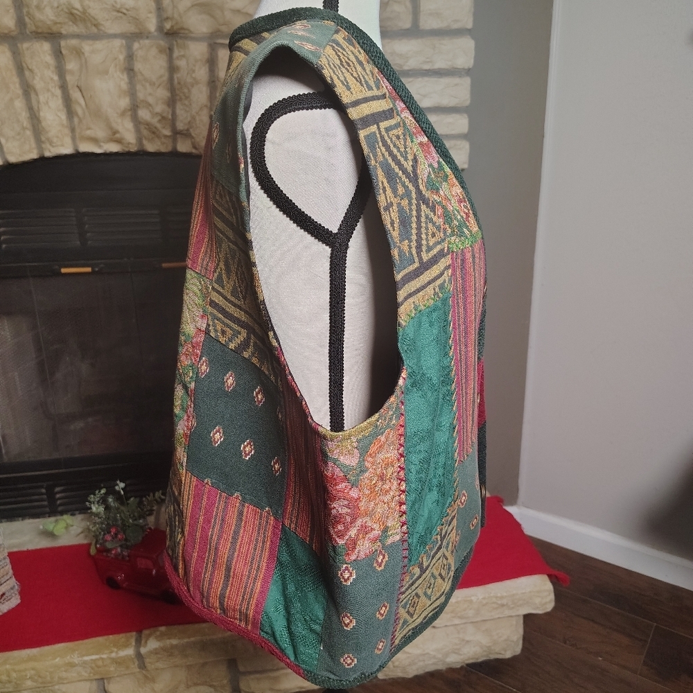 Vintage Stonebridge Patchwork Vest With Floral Pa… - image 3